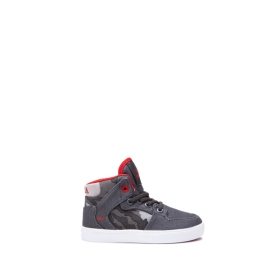 Kids Supra High Top Shoes TODDLER VAIDER Dk. Grey/Camo/white | AU-49425